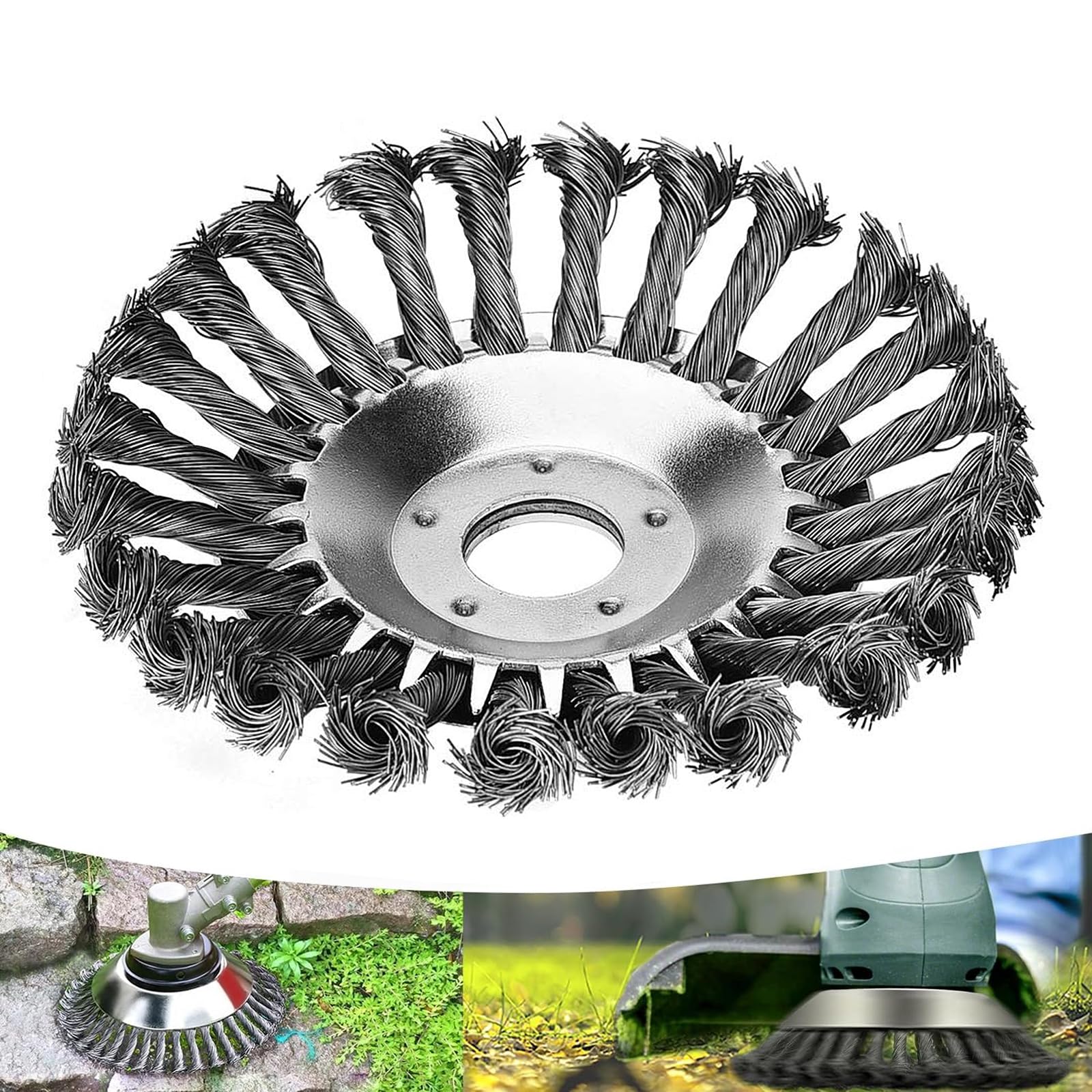 草刈り機 替え刃 ワイヤー除草ホイール 芝生用回転式鋼線雑草ブラシ